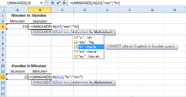 Formel: Minuten und Stunden in Excel umwandeln