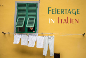 Italienischer Lebensstil: Fassade mit Wäschleine