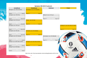 EM 2016 Spielplan als PDF