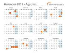 Kalender 2015 Ägypten mit Feiertagen