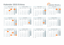 Kalender 2015 Eritrea mit Feiertagen