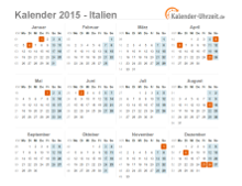 Kalender 2015 Italien mit Feiertagen