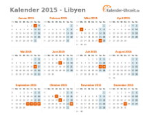 Kalender 2015 Libyen mit Feiertagen