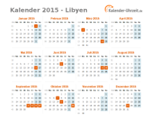 Kalender 2015 Libyen mit Feiertagen zum Downloaden und Ausdrucken Kalender 2015 Libyen mit Feiertagen