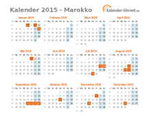 Kalender 2015 Marokko mit Feiertagen zum Downloaden und Ausdrucken Kalender 2015 Marokko mit Feiertagen