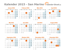 Kalender 2015 San Marino mit Feiertagen