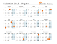 Kalender 2015 Ungarn mit Feiertagen zum Downloaden und Ausdrucken Kalender 2015 Ungarn mit Feiertagen