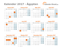 Kalender 2017 Ägypten mit Feiertagen