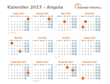 Kalender 2017 Angola mit Feiertagen
