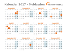 Kalender 2017 Moldawien mit Feiertagen