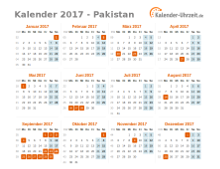 Kalender 2017 Pakistan mit Feiertagen zum Downloaden und Ausdrucken Kalender 2017 Pakistan mit Feiertagen