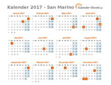 Kalender 2017 San Marino mit Feiertagen