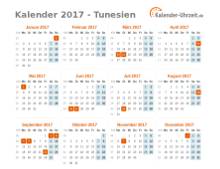 Kalender 2017 Tunesien mit Feiertagen