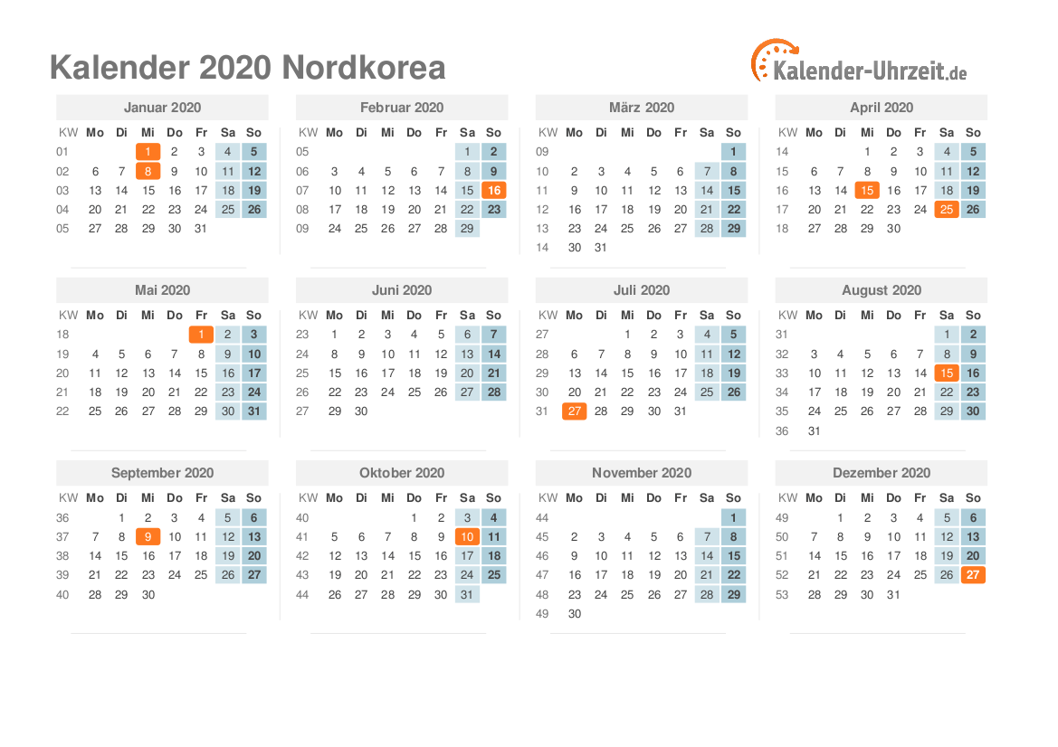 Feiertage 2020 Nordkorea Kalender bersicht Feiertage 2020 Nordkorea Kalender bersicht