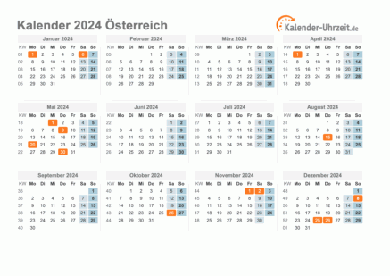 Feiertage 2024 Österreich - Kalender & Übersicht