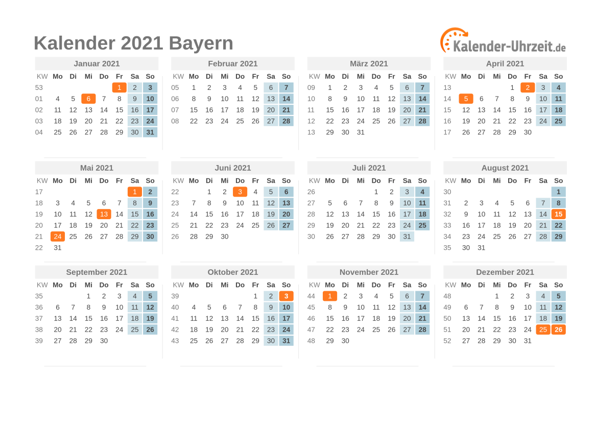 Feiertage 2021 Bayern Kalender