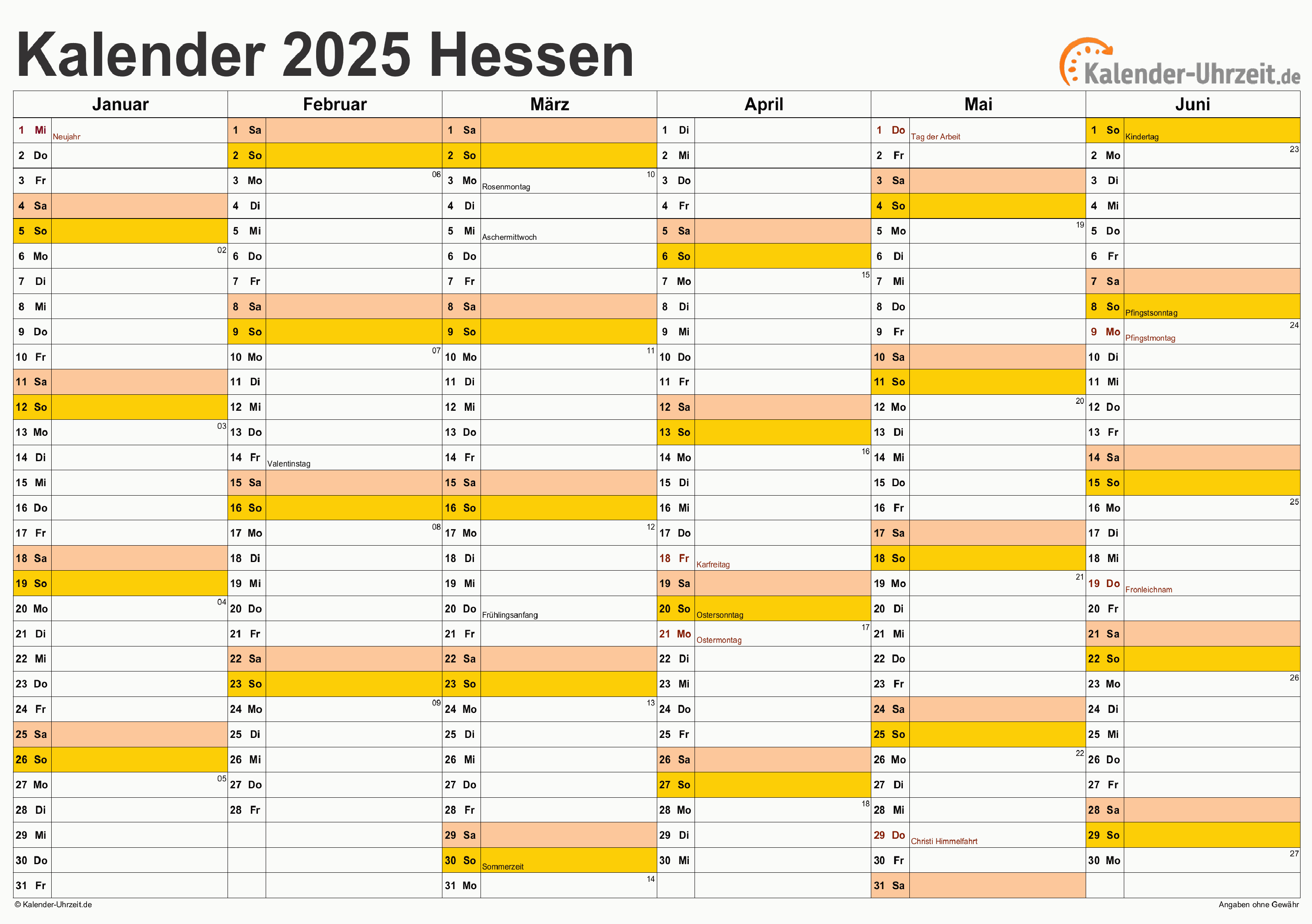 September 2025 Ferien 2025 Hessen