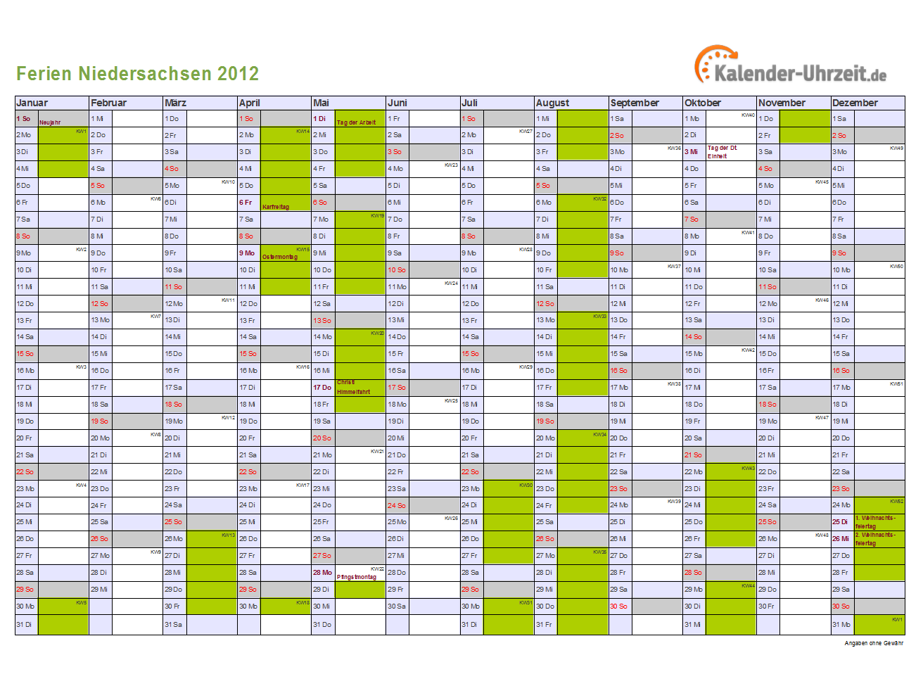 Kalender 2012 baden württemberg