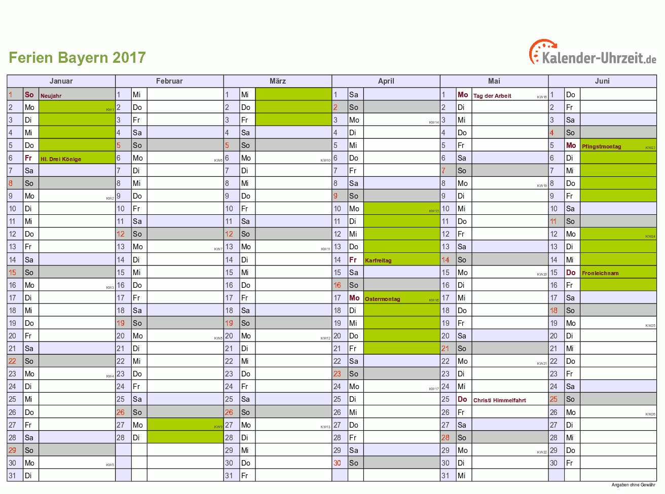 Kalender 2021 Bayern Zum Ausdrucken Kostenlos