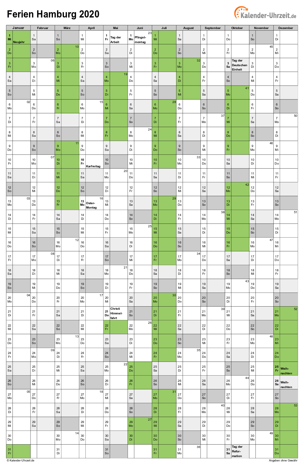 Pfingstferien thüringen 2020