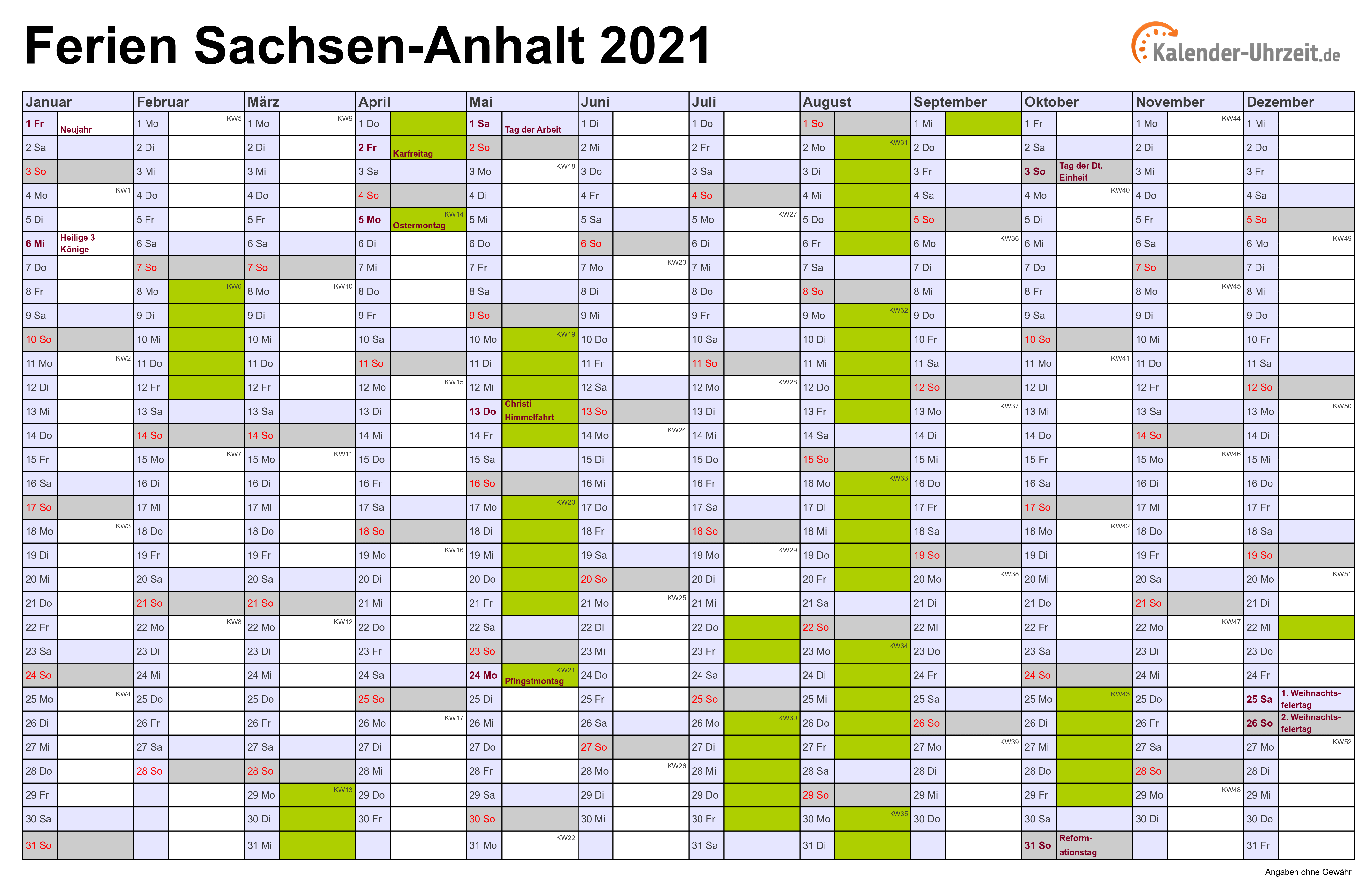 Kalender 2021 Schulferien Hessen 2021