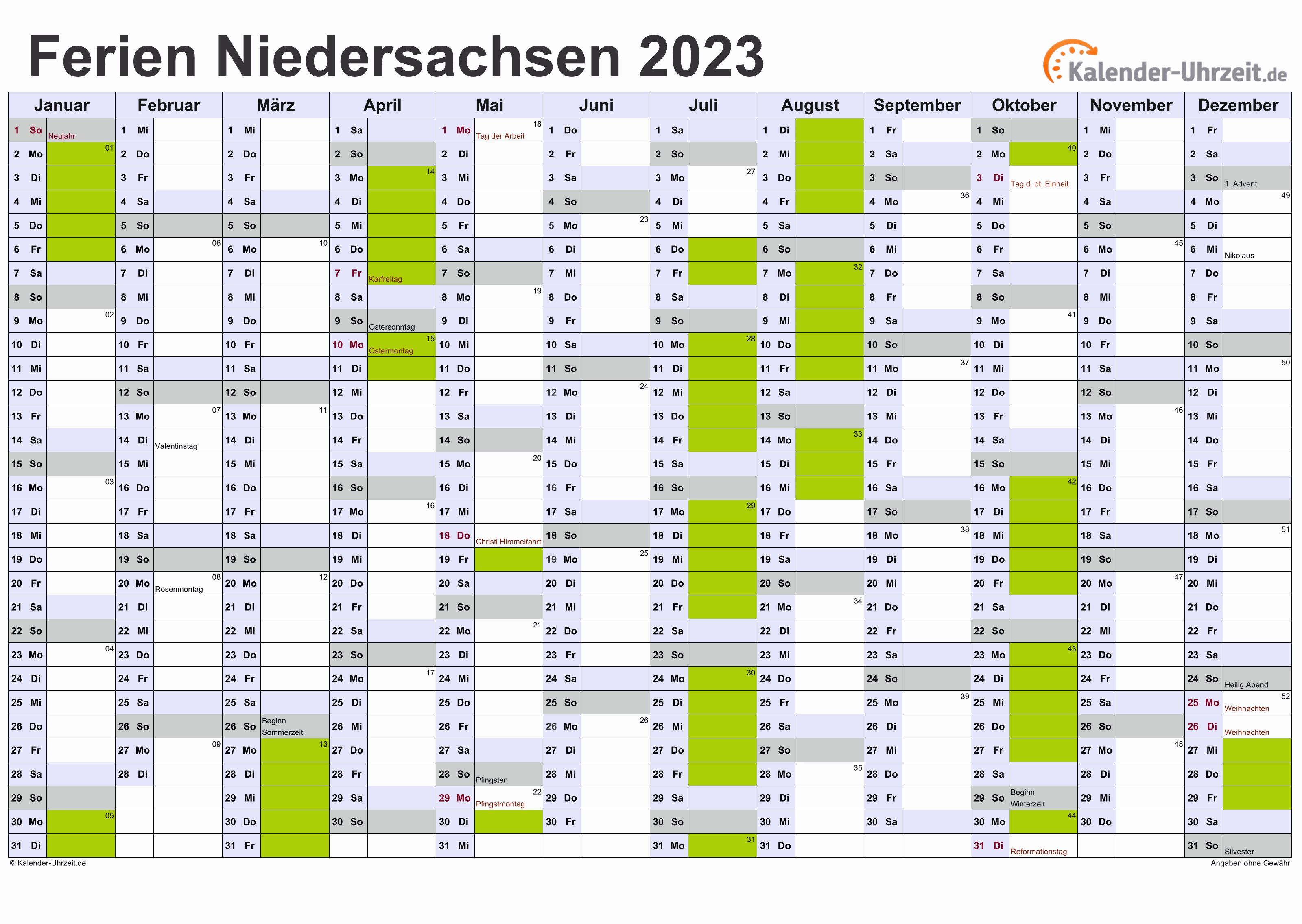Kalender 2024 Ferien Niedersachsen New Amazing Review of School