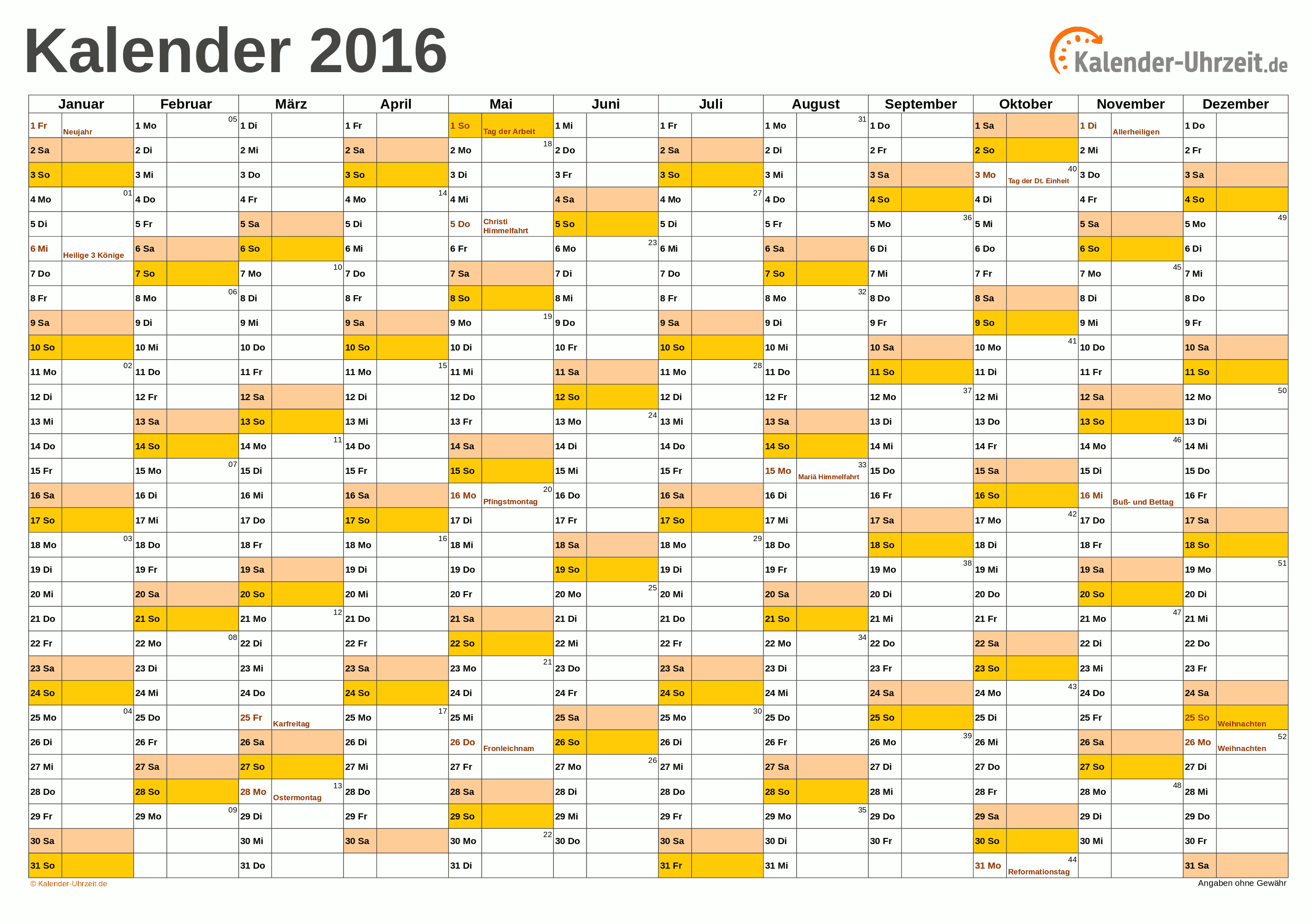 Kalender 16 Zum Ausdrucken Kostenlos