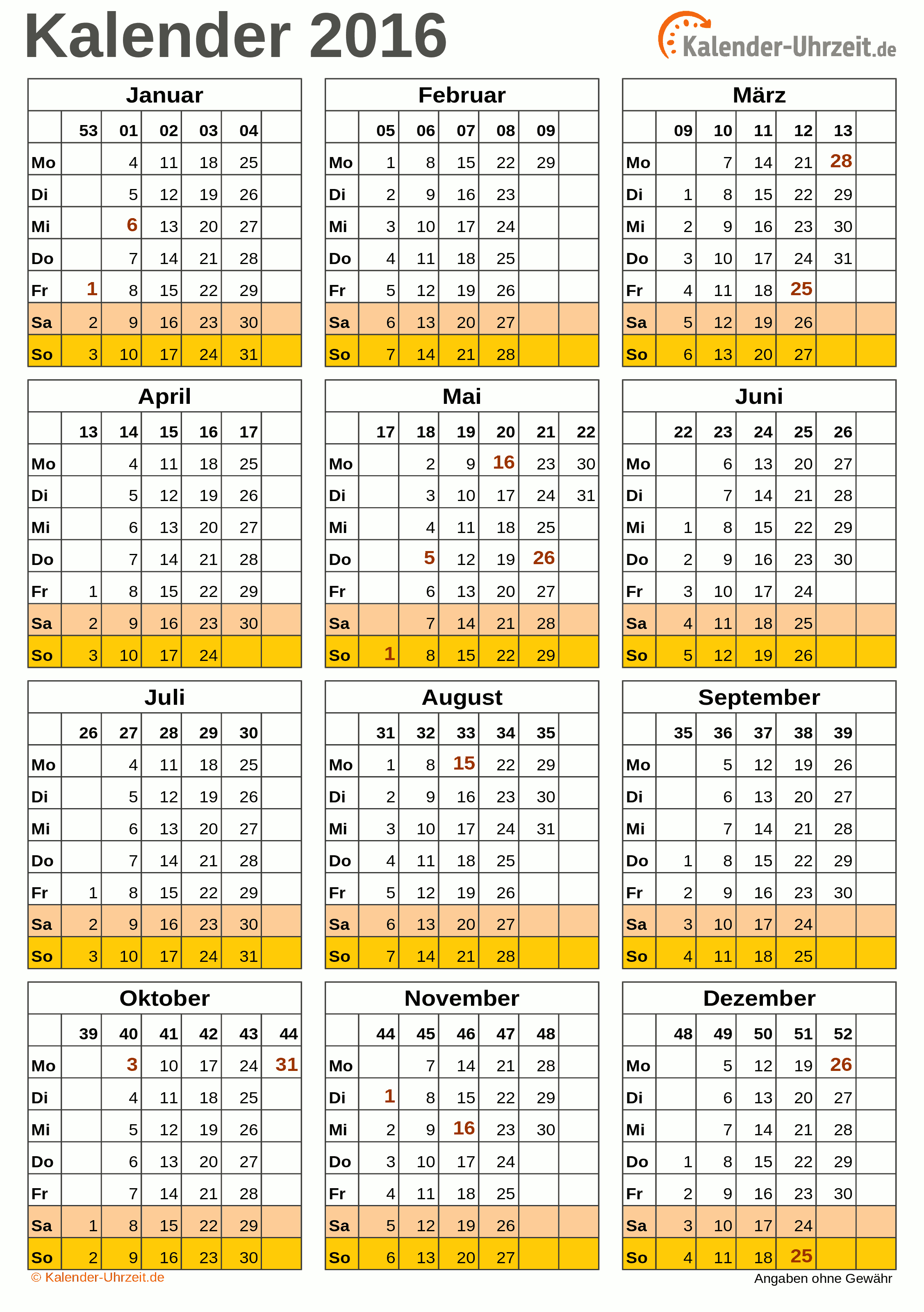 Bayern ausdrucken zum 2016 kostenlos kalender KALENDER 2016