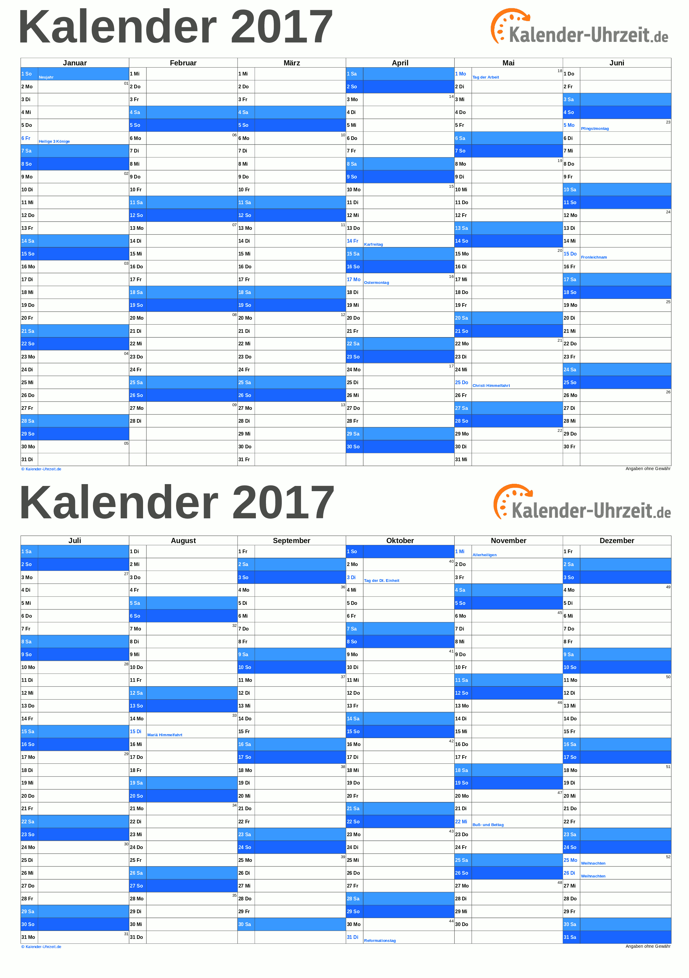 Kalender 17 Zum Ausdrucken Kostenlos