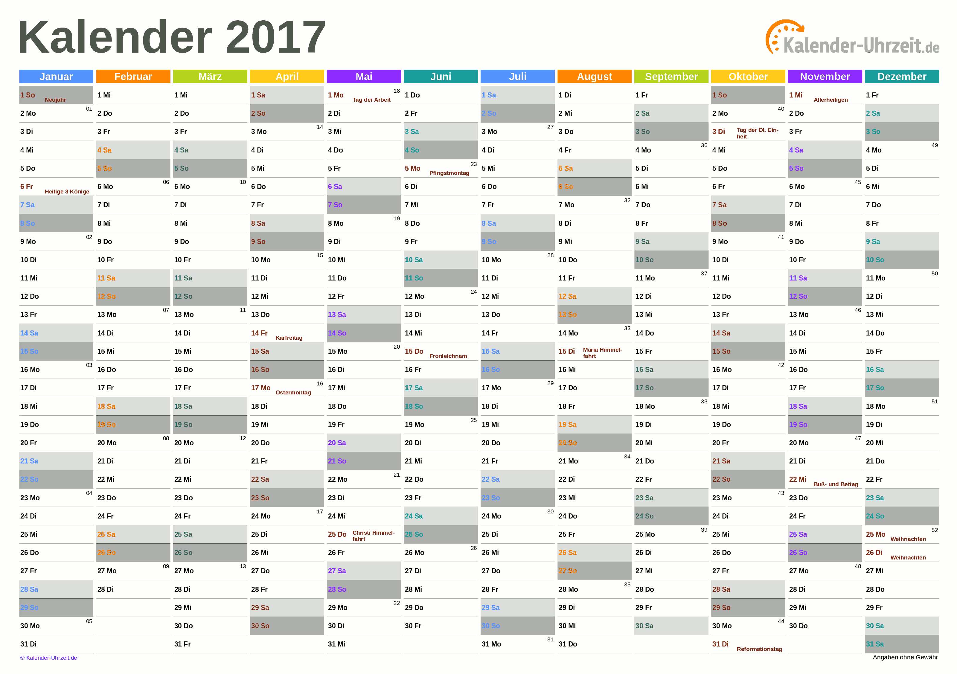 Excel Kalender 17 Kostenlos