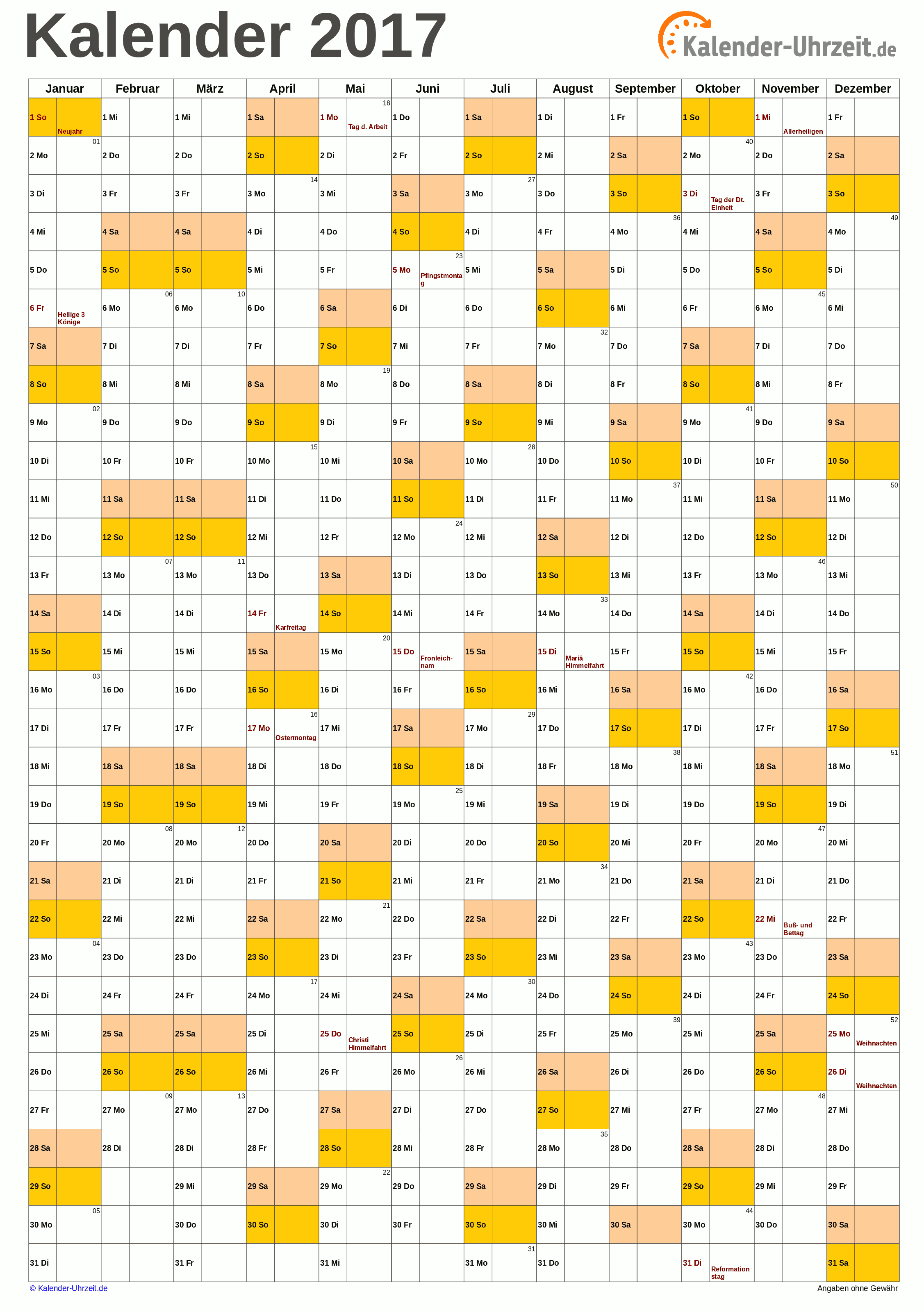 Kalender 17 Zum Ausdrucken Kostenlos