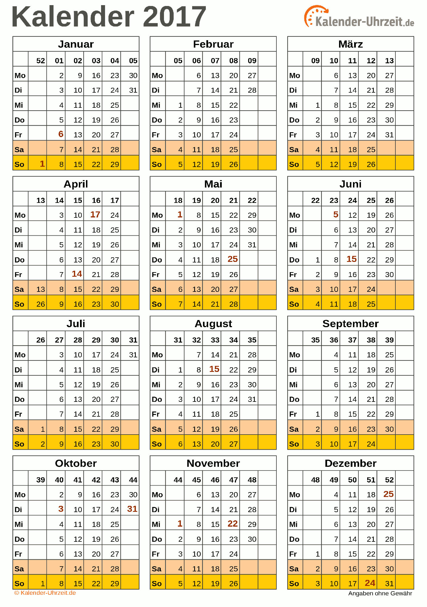 Kalender 17 Zum Ausdrucken Kostenlos