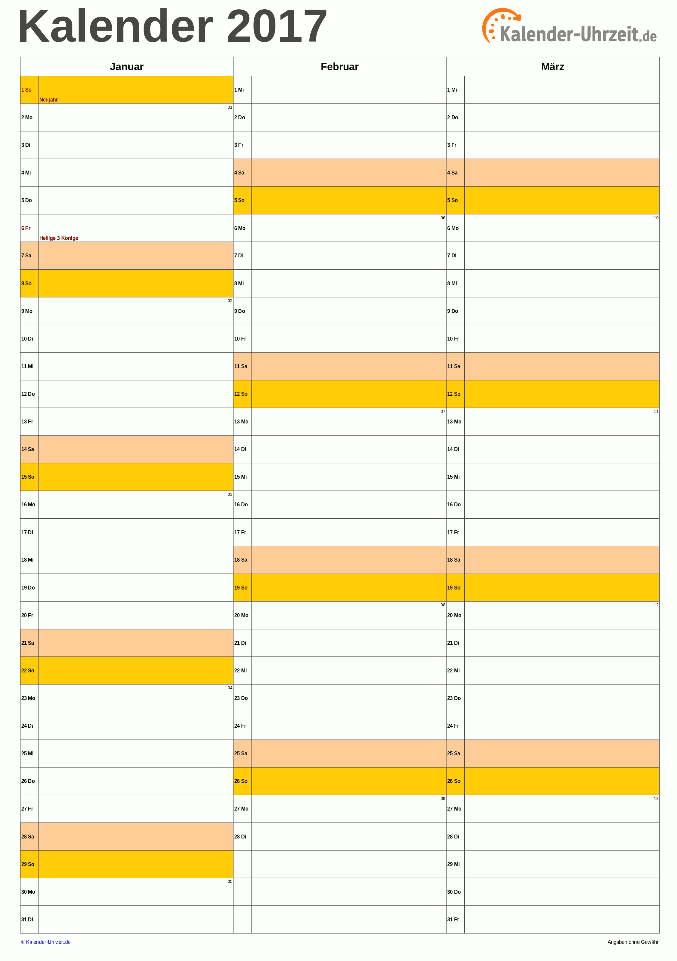 Kalender 17 Zum Ausdrucken Kostenlos