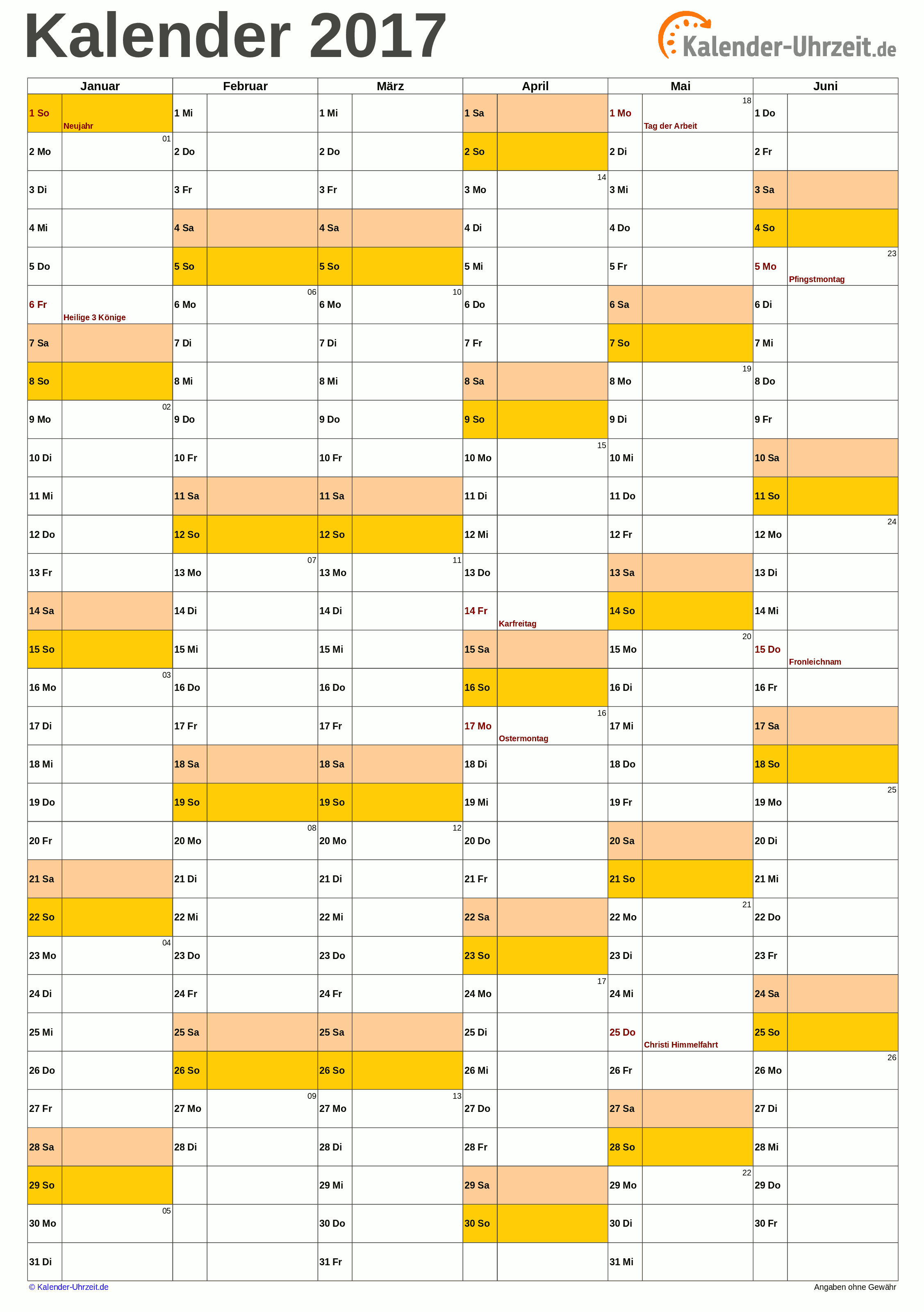 Kalender 17 Zum Ausdrucken Kostenlos