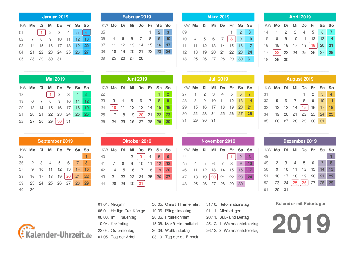 Kalender 2019 Querformat - takvim kalender HD