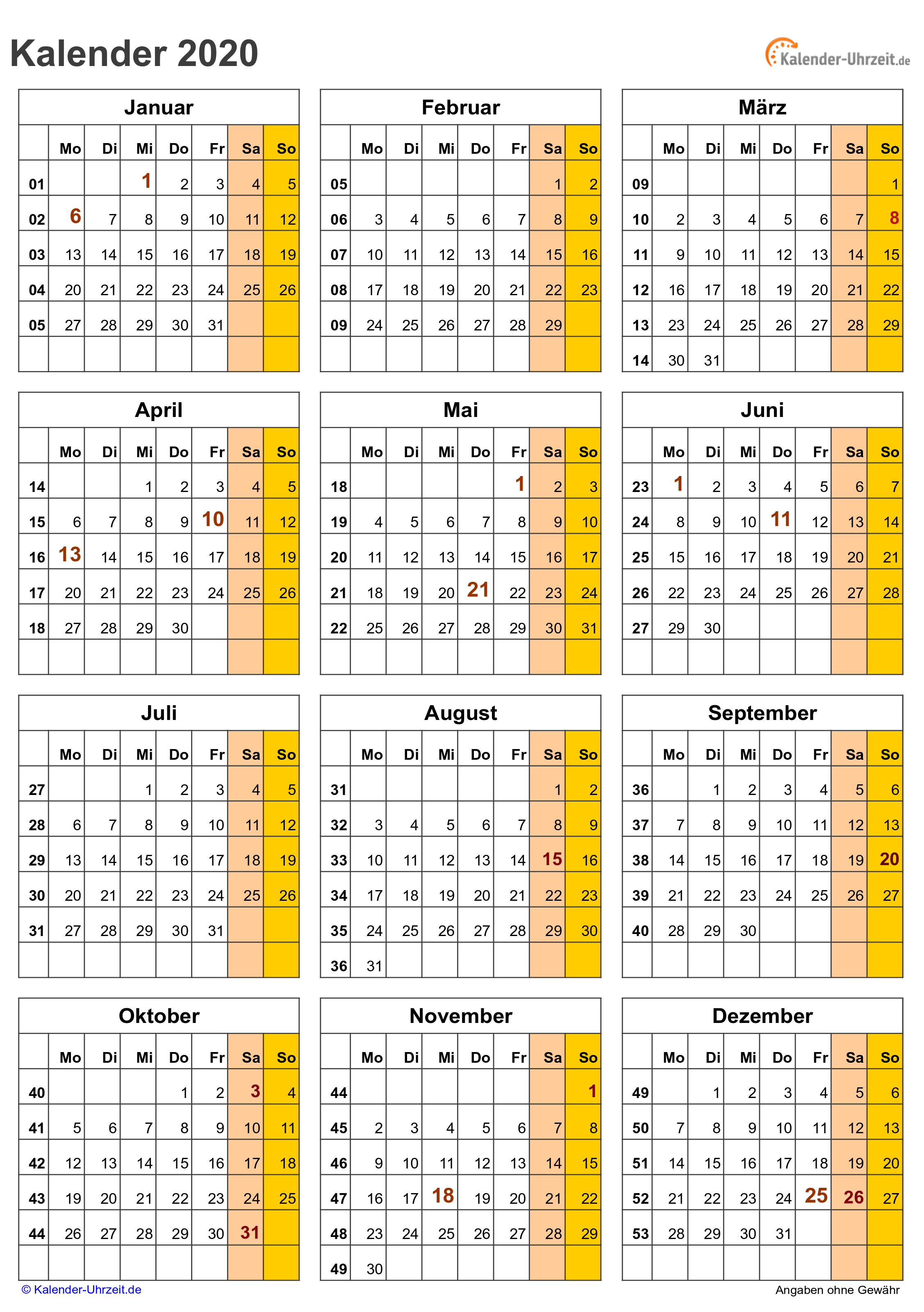 Kalender Zum Ausdrucken Kostenlos