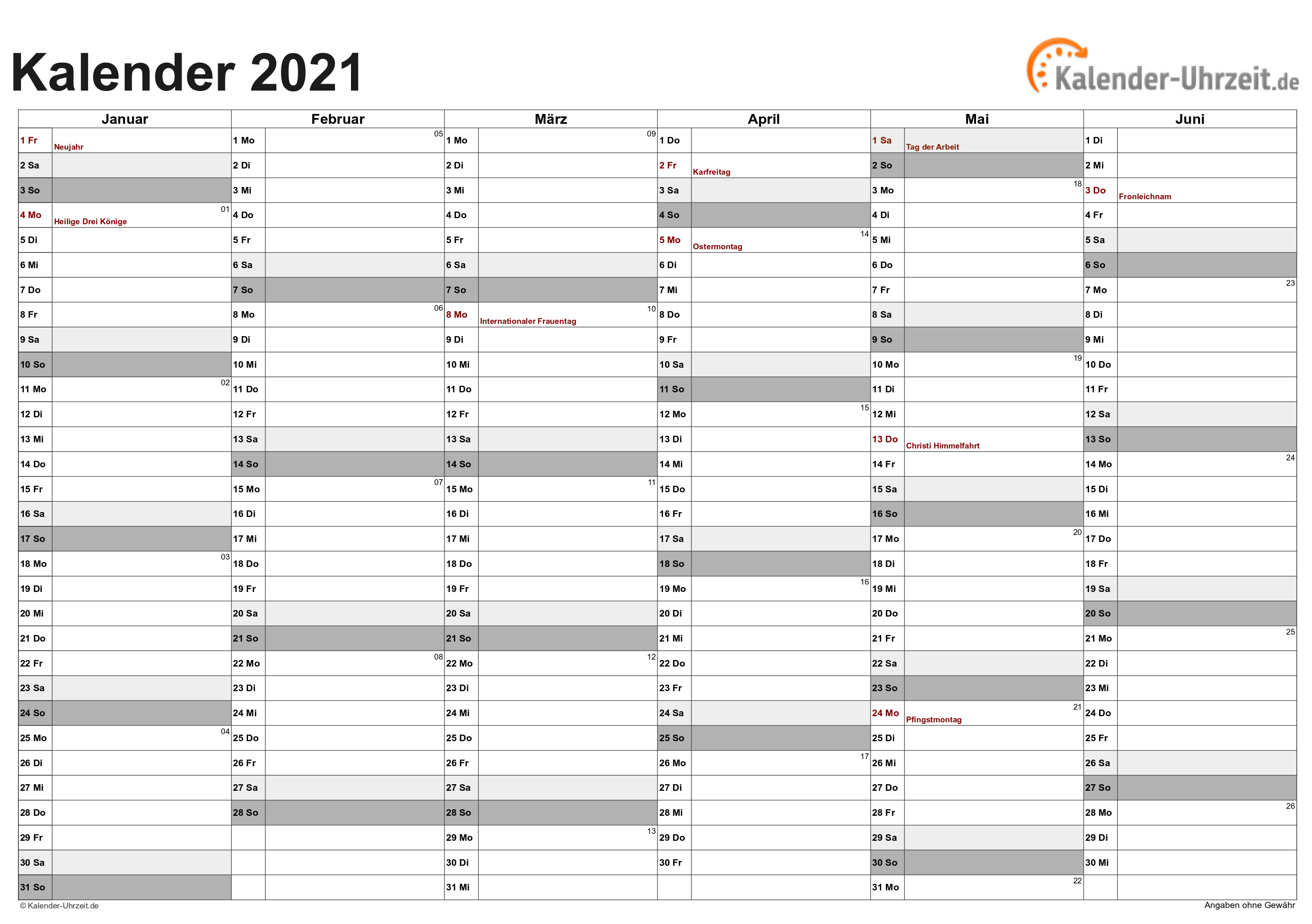 Kalender 21 Zum Ausdrucken Kostenlos