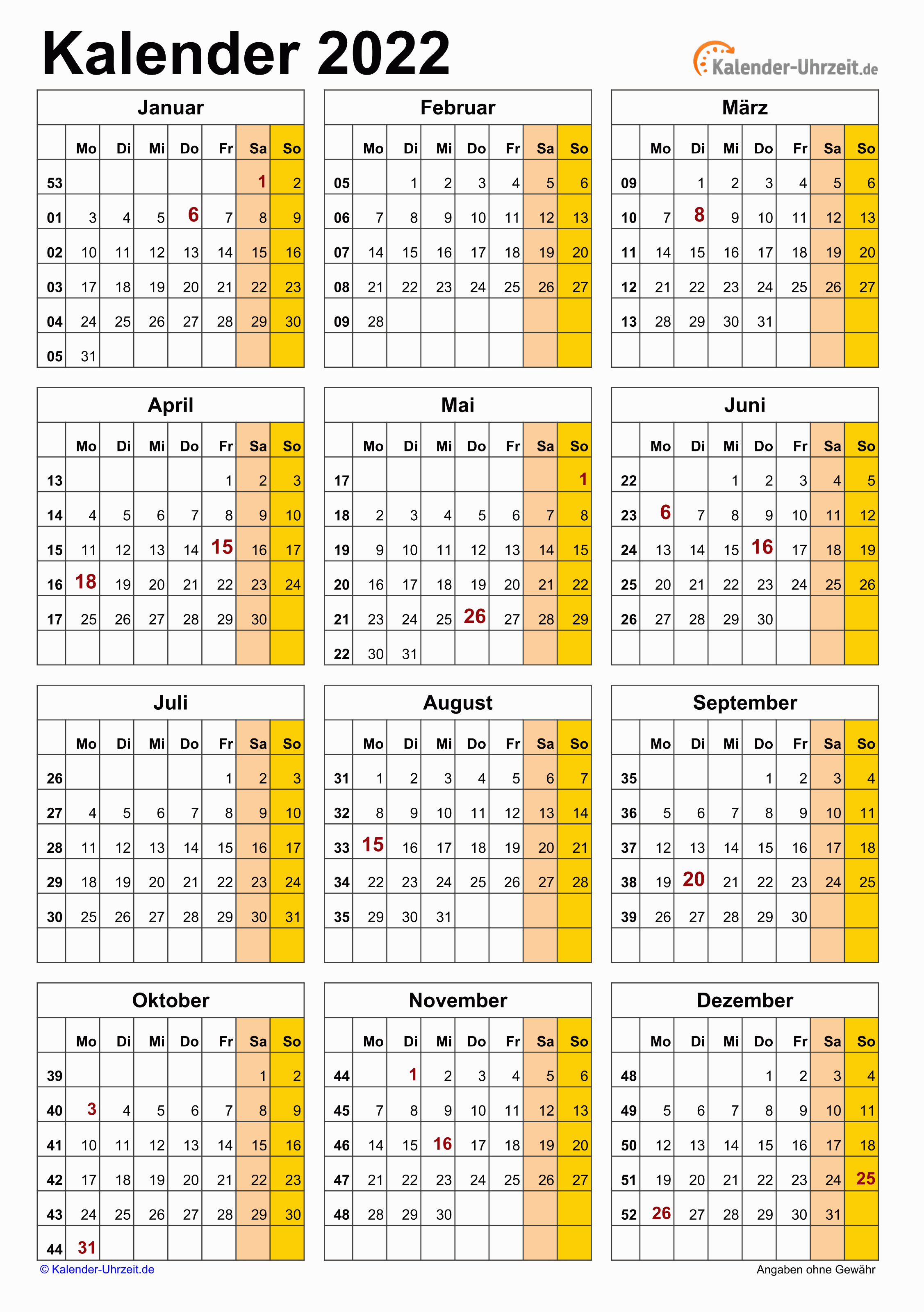 Jahreskalender 2022 A4-Hochformat V3 Vorschau