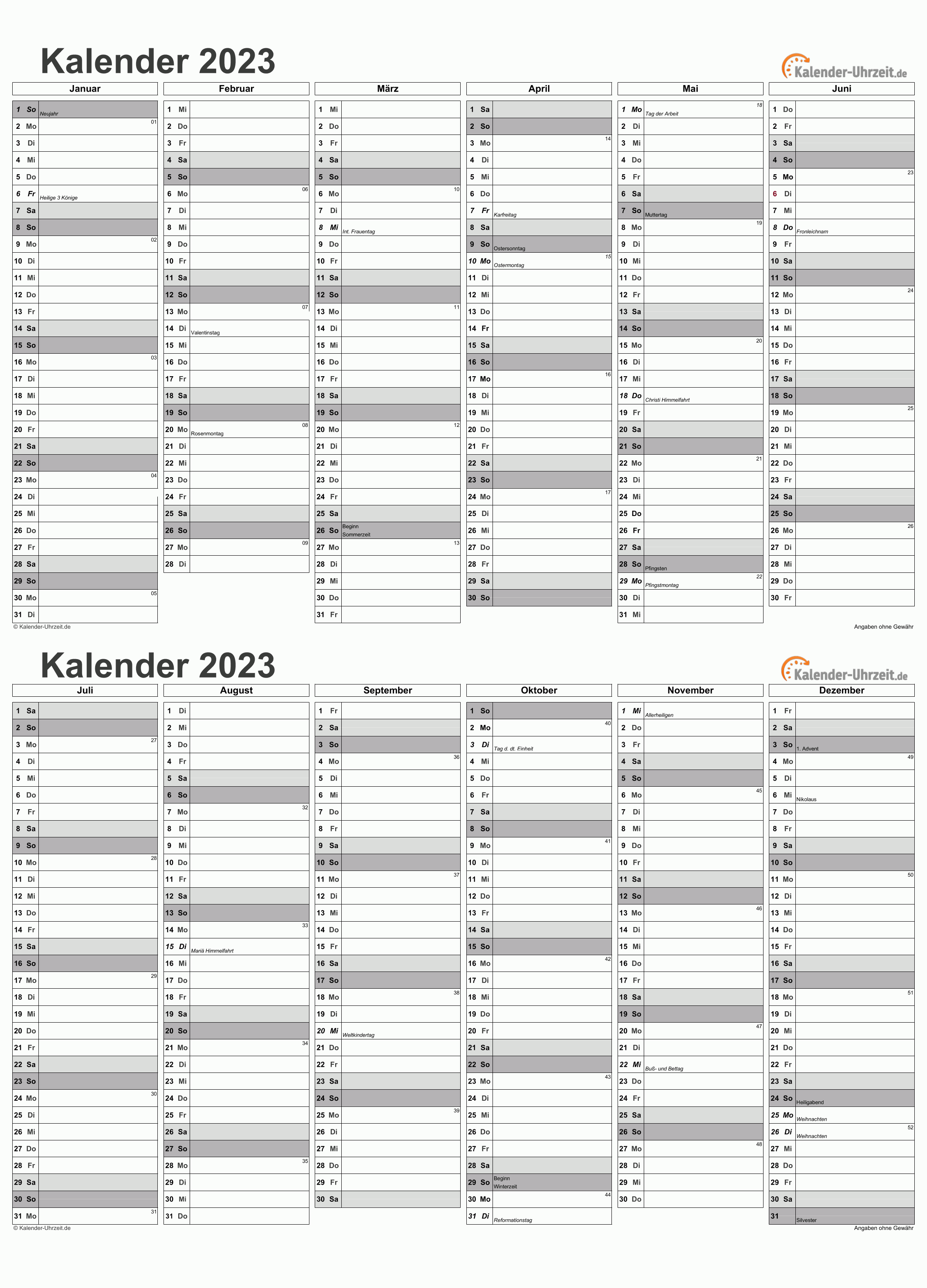 Kalender 2023 A5-PDF-Vorlage 5 Vorschau