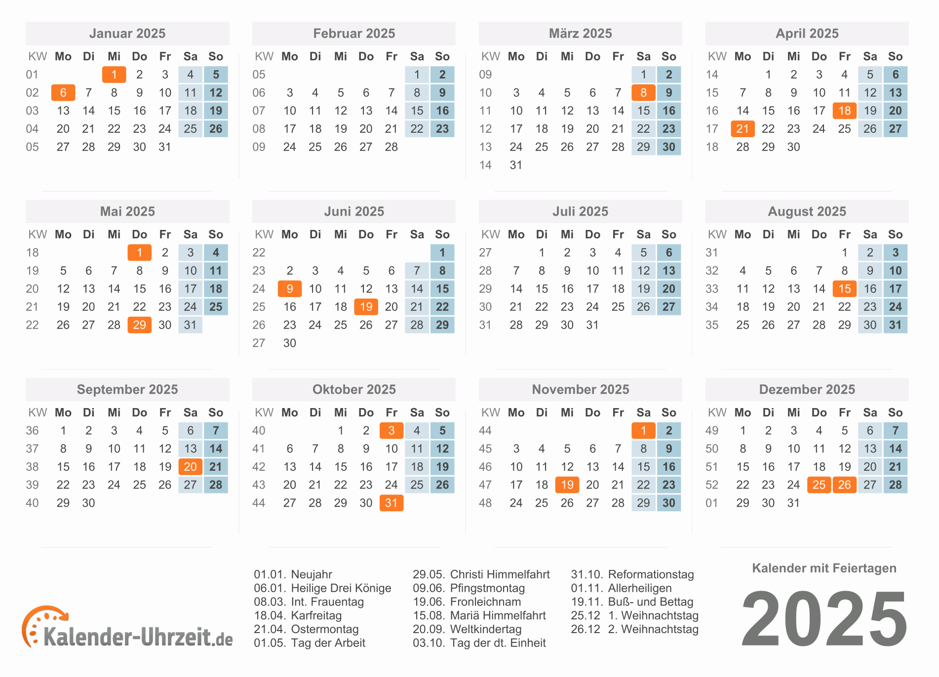 Kalender 2025 Zum Ausdrucken Kostenlos