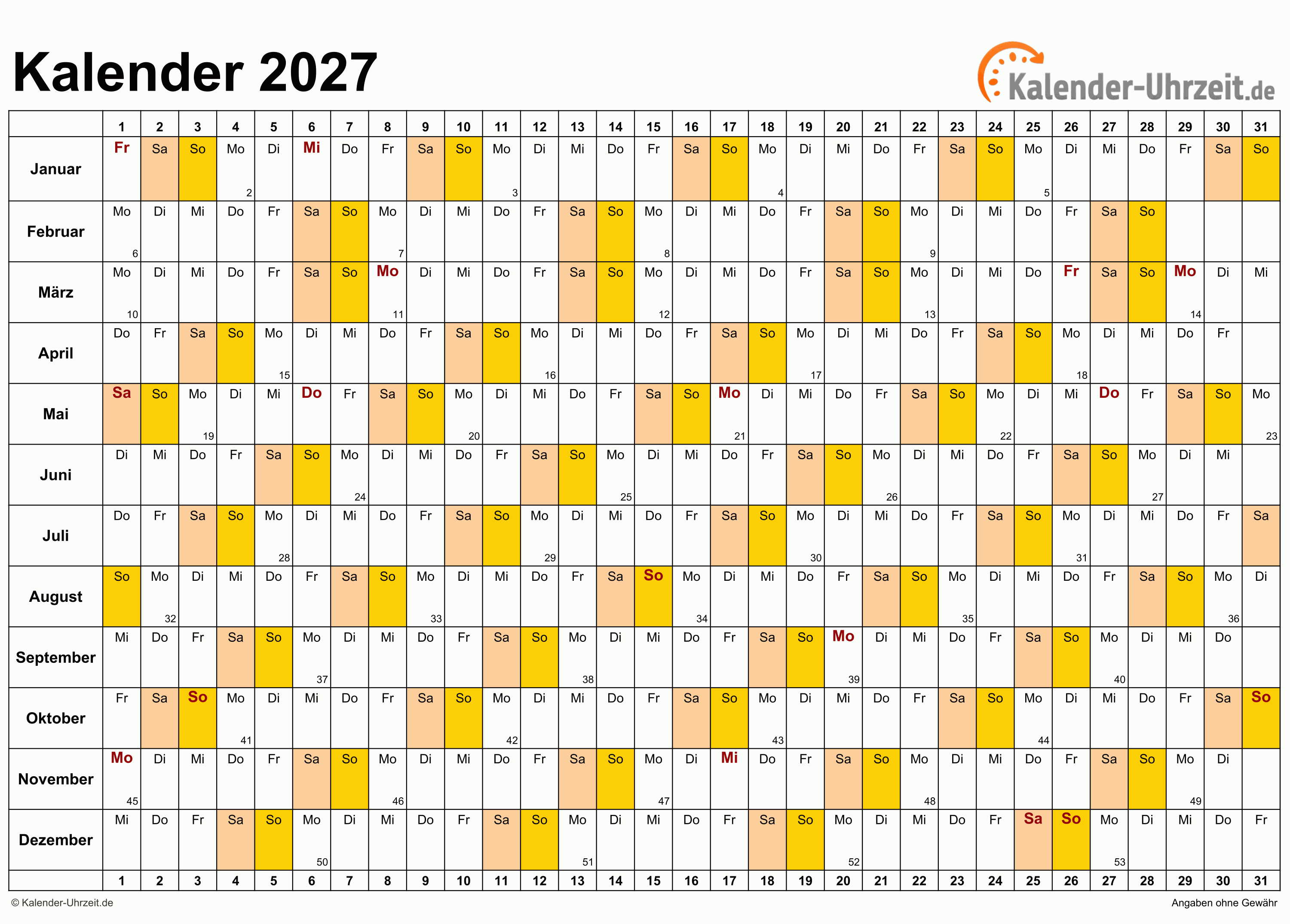 KALENDER 2027 ZUM AUSDRUCKEN KOSTENLOS KALENDER 2027 ZUM AUSDRUCKEN KOSTENLOS