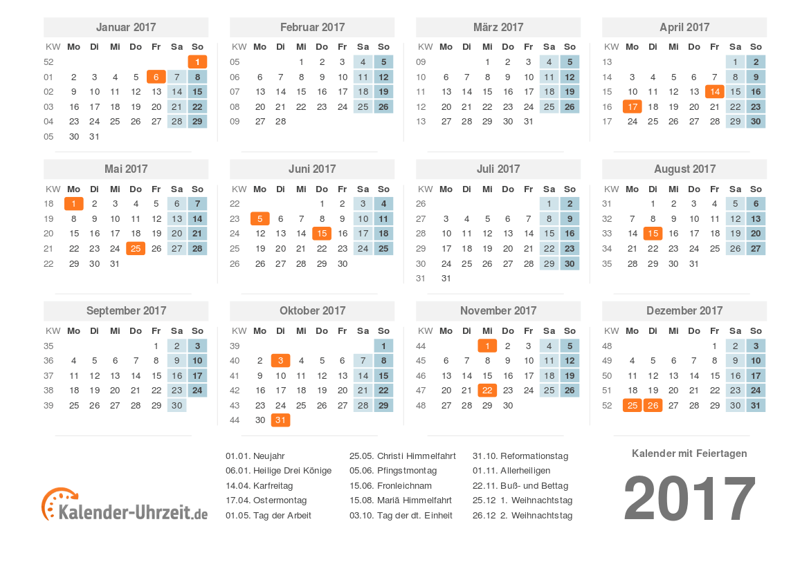 Kalender 17 Zum Ausdrucken Kostenlos