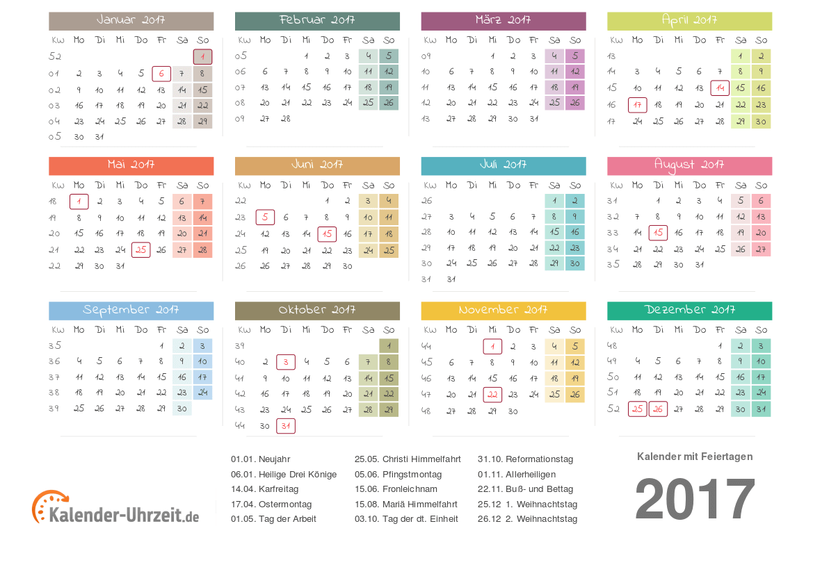 Kalender 17 Zum Ausdrucken Kostenlos