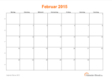 Kalender Februar 2015 mit Feiertagen