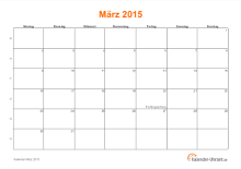 Kalender März 2015 zum Ausdrucken Kalender März 2015 mit Feiertagen