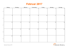 Kalender Februar 2017 zum Ausdrucken Kalender Februar 2017 mit Feiertagen
