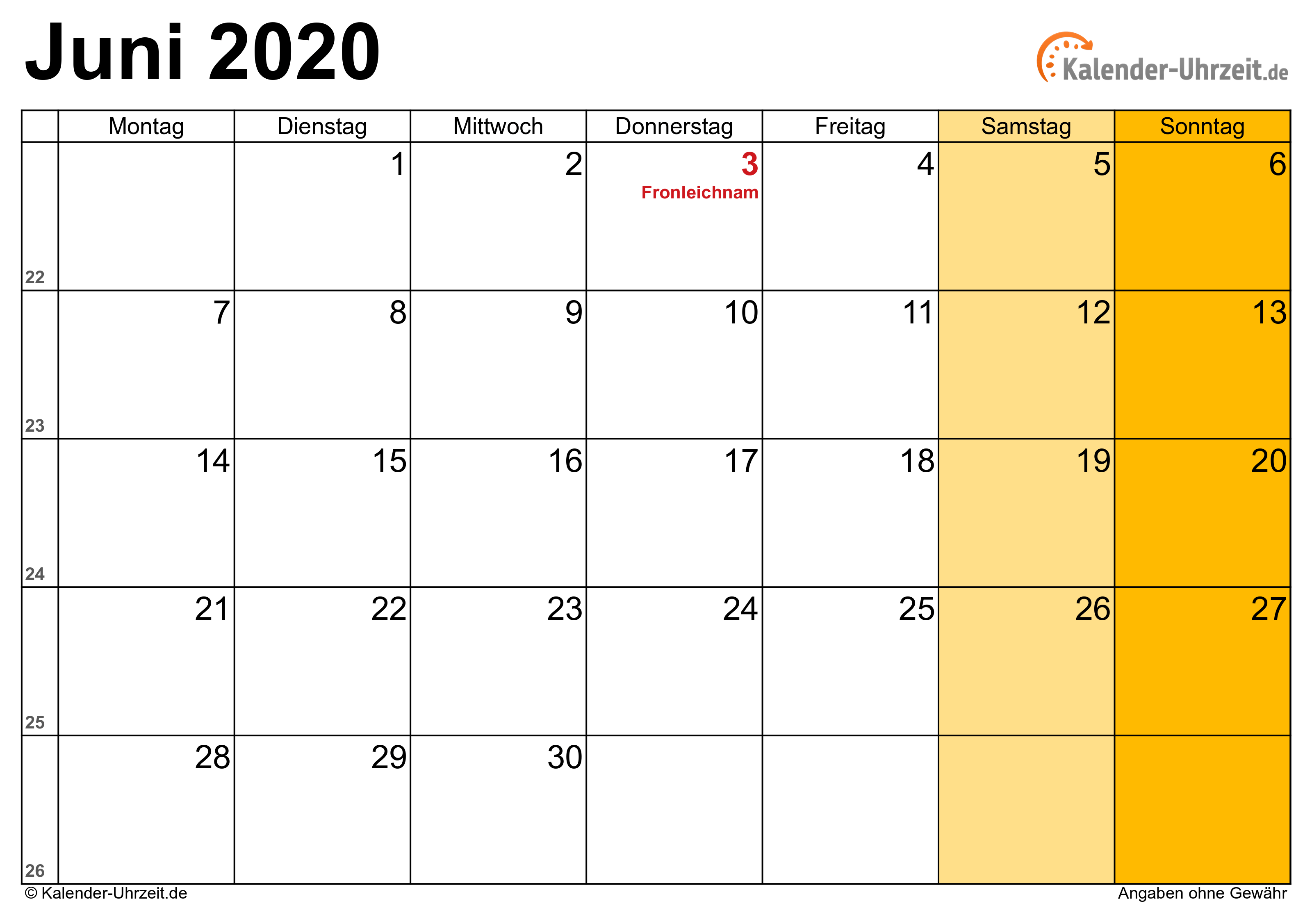 Kalender Juni 2021 Ausdrucken Druckbarer 2021 Kalender