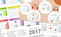 Kalender 2017 zum Ausdrucken Vorschau