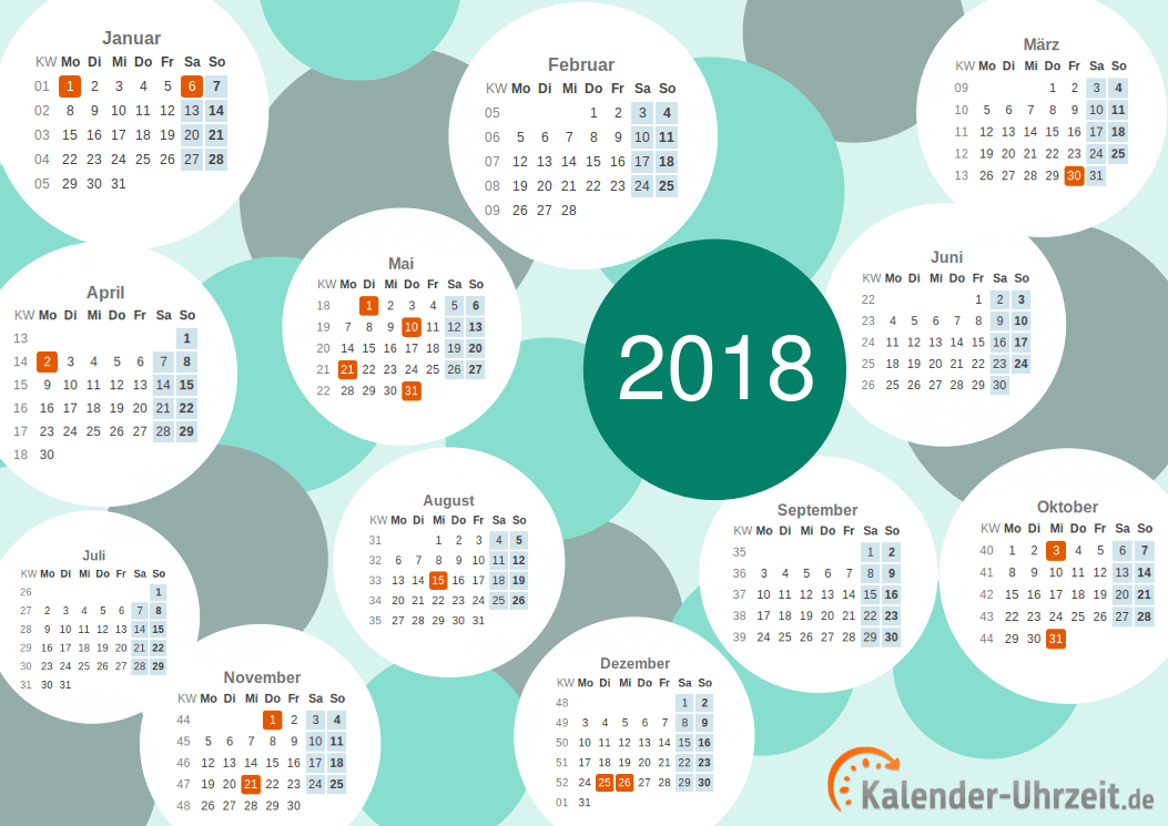 Motivkalender 2018 - PDF-Vorlage 1 Vorschau