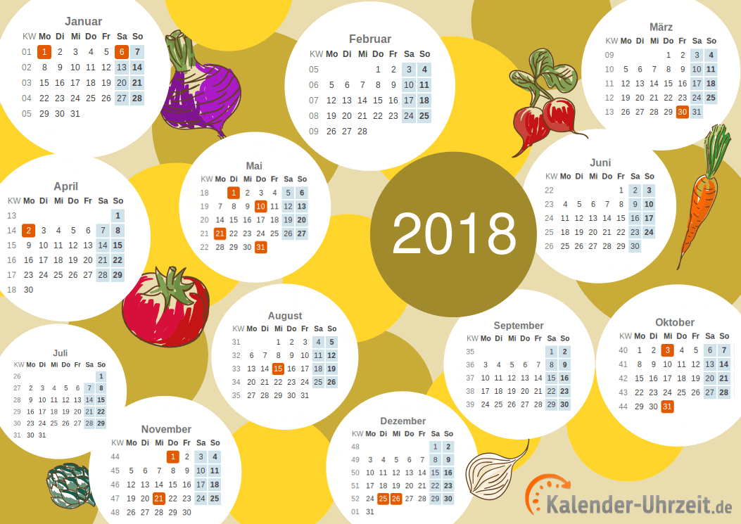 Motivkalender 2018 - PDF-Vorlage 2 Vorschau